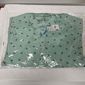 Men’s Steel & Jelly Teal Short Sleeve Button Up Shirt SMALL